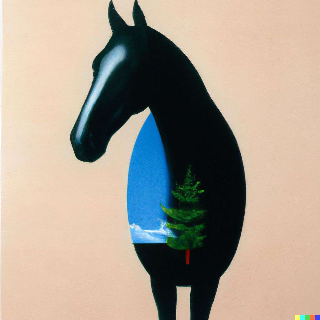 a horse, painting by Rene Magritte